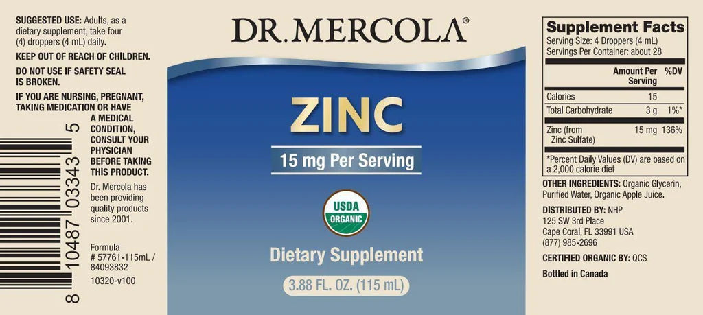 Dr Mercola - Liquid Zinc Drops 115ml
