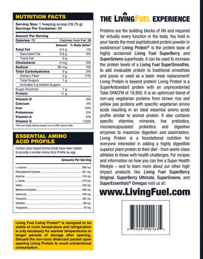 Living Fuel Living Protein Nutrition Facts