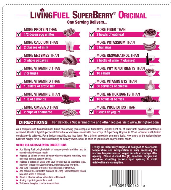 Living Fuel SuperBerry Original Nutrition Facts