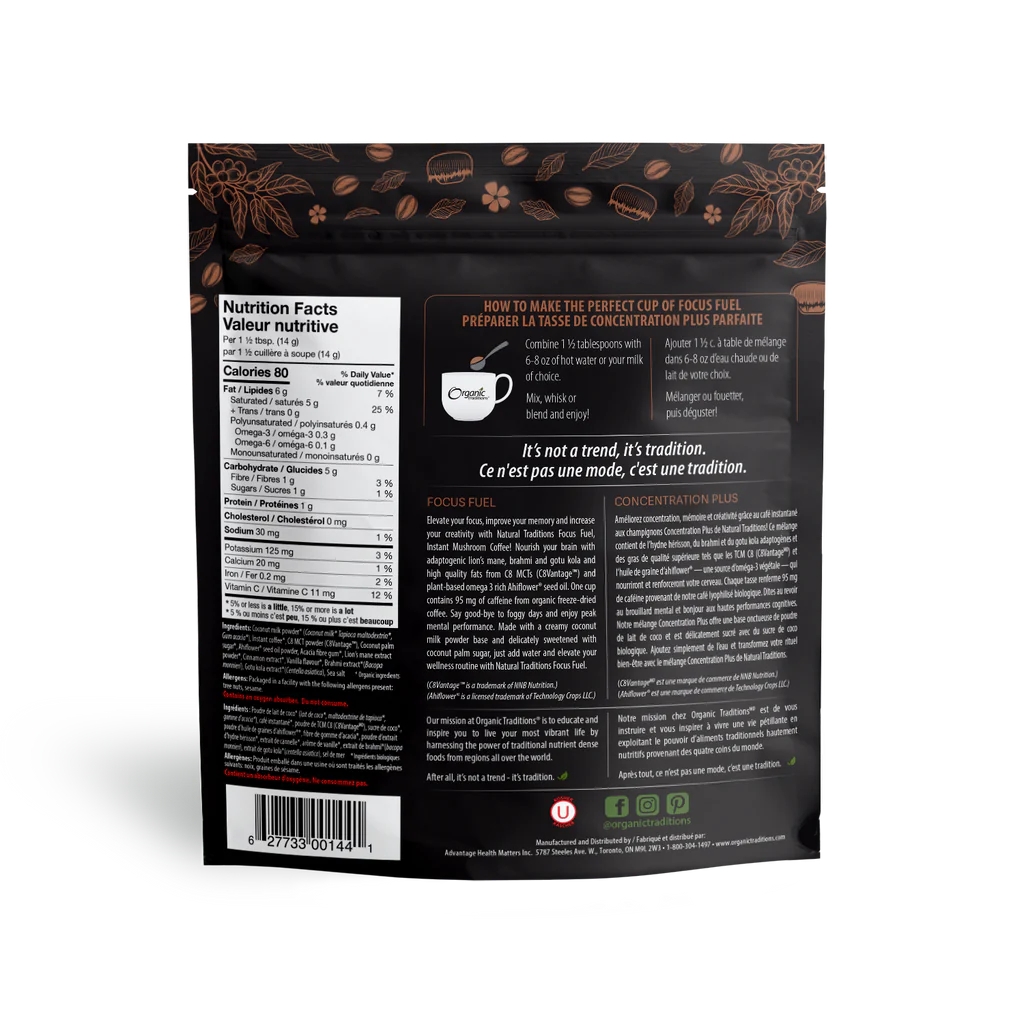Organic Traditions - Organic Focus Fuel Mushroom Coffee 140g