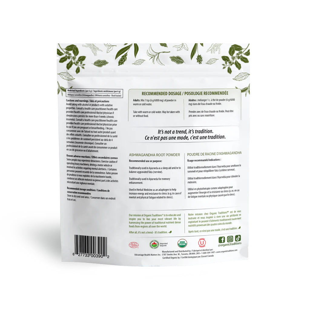 Organic Traditions - Organic Ashwagandha Powder 200g