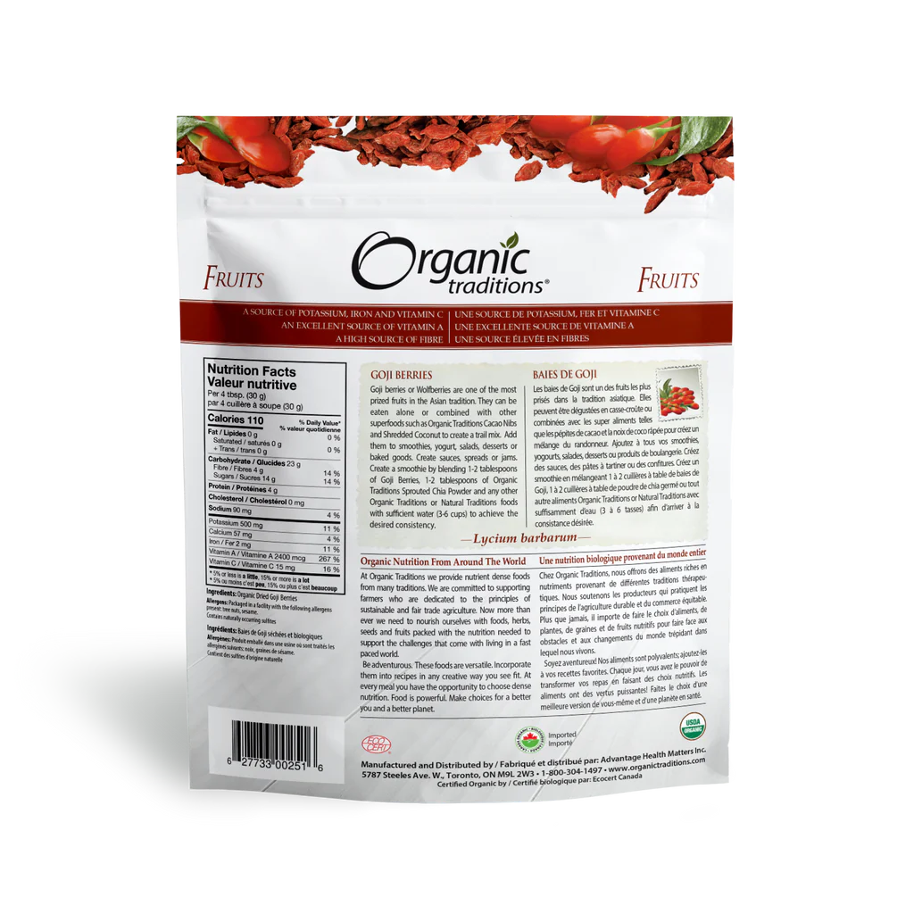 Organic Traditions - Organic Goji Berries 454g