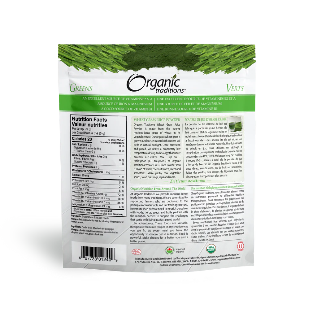 Organic Traditions - Wheatgrass Juice Powder 150g